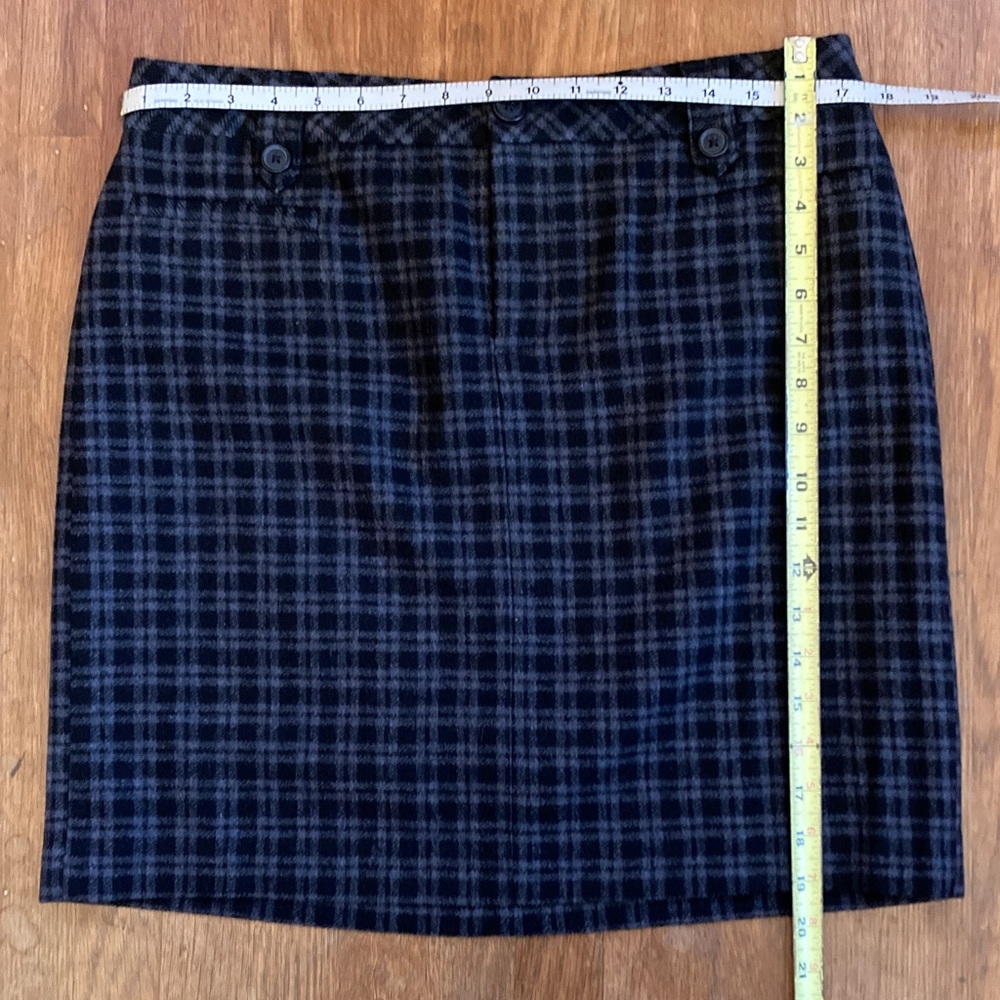 Eddie Bauer Black and Gray Plaid Pencil Skirt